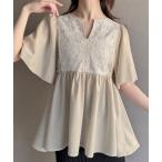 「junoah」 半袖ブラウス MEDIUM アイボリー レディース