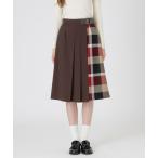 ショッピングブラックレーベル スカート ウールライクツイルパーシャルチェックスカート