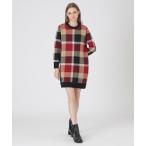 ワンピース クレストブリッジチェックウーリージャカードドレス