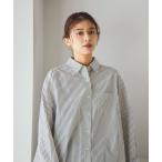 ブラウス シャツ 「イージーケア」「選べる着丈」ストライプシャツ レディース