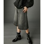 「GEVS.」 「SMILELAND」デニムハーフパンツ 80 グレー レディース