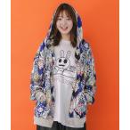 ショッピングオートミール パーカー 353114：カラフルにゃんもろこし尽くしパーカー レディース
