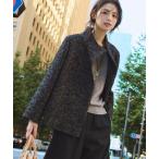 コート アウター 「エレガント／ミディアウター」ミックスヘリンボンコート レディース