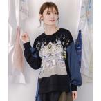 tシャツ 553226：クラシカル動物配色プルオーバー レディース