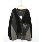 カーディガン 553227：蝶々の異素材切替カーディガン レディース