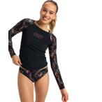 ラッシュガード ROXY ACTIVE LS LYCRA/ロキシーUVカットネオントロピカル柄長袖ラッシュガード(水着) レディース