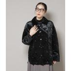 ブルゾン アウター ベロアキルト刺繍ブルゾン レディース