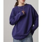 tシャツ Arinomama FLEVR刺繍オーバーロンT プレーン 無地 ピグメント加工 レディース