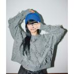 ニット セーター 「MODE NORM CORE」 ジグザグフリンジプルオーバー レディース