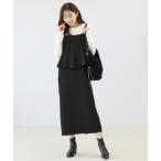 ワンピース カットジョーゼットペプラムキャミワンピース