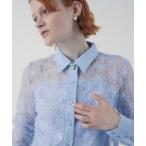 ショッピングファーファ ブラウス シャツ 立体フラワーレースブラウス レディース