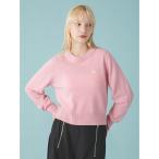 ショッピングファーファ ニット セーター ロゴ刺繍クルーネックセーター レディース