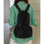 ショッピングナップサック デイバック リュック ドット柄ドロストコードナップサック レディース