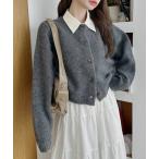 ショッピングショート カーディガン 「軽くて暖かい」ショート丈ブークレカーディガン レディース