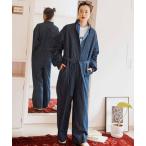 ショッピングLIVE オールインワン リブ　イン　コンフォート　人気スタイリスト石上美津江さんとつくった　フリルが華やぐ　大人のオールインワン「インディゴネイビー」 レディ