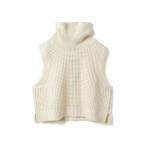 ベスト ジレ mizuiro ind ワッフルハイネックベスト レディース