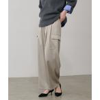 カーゴパンツ 「LARUTA」裏微起毛サテンカーゴパンツ レディース