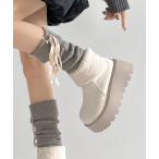 ブーツ 厚底 プラットフォーム シンプル ショート ボア ムートン ブーツ 841 レディース