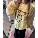 トレーナー スウェット ドット柄フロントプリントトレーナー レディース メンズ