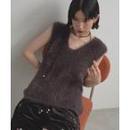 ベスト ジレ シャギーベスト レディース