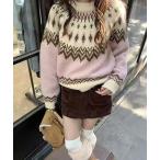 ニット セーター ノルディック柄ニット レディース