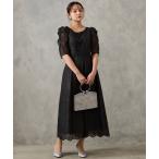 ショッピングスパンコール ドレス スパンコール小花刺繍フィット＆フレアパーティードレス