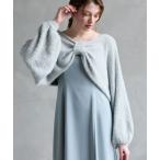 カーディガン マルチWAYラメニットリボンデザインカーディガン レディース