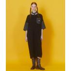 「FRAPBOIS」 半袖ワンピース「Leeコラボ」 FREE ブラック レディース