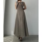 ショッピングノースリーブ 「Louere」 ノースリーブワンピース MEDIUM グレイッシュベージュ レディース