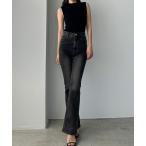 「Louere」 ブーツカットデニムパンツ MEDIUM ブラック レディース