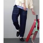 「e-zakkamania stores」 デニムパンツ フリー インディゴブルー レディース