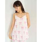 パジャマ ルームウェア リボン柄カップインキャミソール レディース