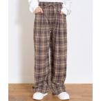パンツ サマ見えイージーチェックプルオンパンツ キッズ 子供服 女の子