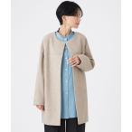トレンチコート コート 「カタログ掲載」「ウォッシャブル」ウールライクジャージ―ノーカラーコーディガン レディース