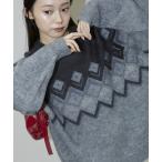 ショッピングダイヤ ニット セーター PUBLUX/パブリュクス ダイヤジャカードモヘアタッチニットプルオーバー　限定展開 レディース