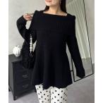 ニット セーター 「静電気防止」オフショルペプラムニット レディース