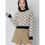 ショッピングモノグラム ニット セーター モノグラムバイカラーニット レディース