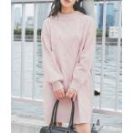 ワンピース パール付ニットワンピ