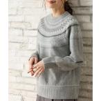 ショッピング柄 ニット セーター 求心柄ニット レディース