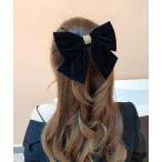 ヘアクリップ ゴールドチェーンビジューリボンバレッタ
