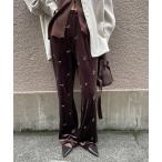ショッピング花柄 パンツ 刺繍ベロアイージーパンツ レディース