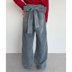 ショッピングリボン ジーンズ デニム デニムパンツ 2wayバックリボンカーブデニムパンツ レディース