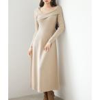 ショッピングニットワンピース ワンピース レディース アシンメトリネック 長袖 ロング丈 ニットワンピース きれいめ