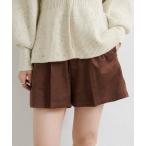 パンツ 「セットアップ対応」スウェードショートパンツ レディース