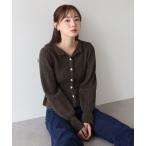 ショッピングボタン ニット セーター パールボタンペプラムニット レディース