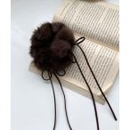 シュシュ フェイクファー スウェード リボン シュシュ