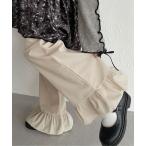 パンツ コーデュロイフリルフレアパンツ レディース