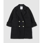 ピーコート pコート 「LOULOU WILLOUGHBY」ツイードダブルミドルコート レディース