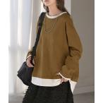 tシャツ レイヤード風 カットソー レディース