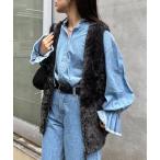 ニット セーター メランジファーニットZIPベスト レディース